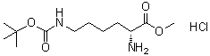 结构式 CAS# 66494-53-9, N6-[叔丁氧羰基]-D-赖氨酸甲酯单盐酸盐