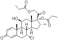 structure of CAS# 66734-13-2, Alclometasone-17,21-dipropionate;(7a,11b,16a)-7-Chloro-11-hydroxy-16-methyl-17,21-bis(1-oxopropoxy)pregna-1,4-diene-3,20-dione; Alclovate