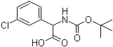 结构式 CAS# 669713-92-2, 3-氯-alpha-[叔丁氧羰基氨基]苯乙酸