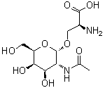 结构式 CAS# 67262-86-6, O-[2-(乙酰氨基)-2-脱氧-alpha-D-吡喃半乳糖基]-L-丝氨酸