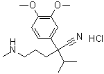 3,4-Dimethoxy-alpha-[3-(methylamino)propyl]-alpha-(1-methylethyl)benzeneacetonitrile monohydrochloride molecular structure (CAS 67775-97-7)