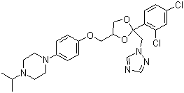 structure of CAS# 67915-31-5, Terconazole;1-[4-[[(2R,4S)-2-(2,4-Dichlorophenyl)-2-(1,2,4-triazol-1-ylmethyl)-1,3-dioxolan-4-yl]methoxy]phenyl]-4-propan-2-yl-piperazine