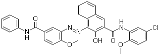 structure of CAS# 67990-05-0, Pigment Red 269;N-(5-Chloro-2-methoxyphenyl)-3-hydroxy-4-[[2-methoxy-5-[(phenylamino)carbonyl]phenyl]azo]naphthalene-2-carboxamide