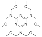 structure of CAS# 68002-20-0, 1,3,5-Triazine-2,4,6-triamine, polymer with formaldehyde, methylated;Hexakis(methoxymethyl)melamine