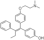 structure of CAS# 68047-06-3, 4-Hydroxytamoxifen;(Z)-4-(1-[4-(Dimethylaminoethoxy)phenyl]-2-phenyl-1-butenyl)phenol
