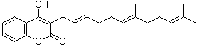 structure of CAS# 6805-34-1, Ferulenol;4-Hydroxy-3-(3,7,11-trimethyl-2,6,10-dodecatrienyl)-coumarin