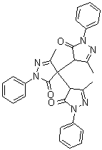 structure of CAS# 68195-63-1, 5,5',5''-Trimethyl-2,2',2''-triphenyl-[4,4':4',4''-ter-4H-pyrazole]-3,3',3''(2H,2'H,2''H)-trione