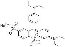 structure of CAS# 68238-36-8, Isosulfan Blue;N-[4-[[4-(Diethylamino)phenyl](2,5-disulfophenyl)methylene]-2,5-cyclohexadien-1-ylidene]-N-ethylethanaminium inner salt sodium salt (1:1); Lymphazurin