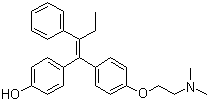 结构式 CAS# 68392-35-8, 阿非昔芬; 4-[1-[4-[2-(二甲基氨基)乙氧基]苯基]-2-苯基-1-丁烯基]苯酚