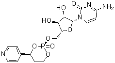 structure of CAS# 685111-92-6, 4-Amino-1-[5-O-[(2R,4S)-2-oxido-4-(4-pyridinyl)-1,3,2-dioxaphosphorinan-2-yl]-beta-D-arabinofuranosyl]-2(1H)-pyrimidinone;MB 07133