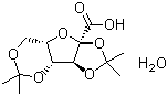 structure of CAS# 68539-16-2, (-)-Diacetone-2-keto-L-gulonic acid monohydrate;2,3:4,6-Di-O-isopropylidene-2-keto-L-gulonic acid monohydrate