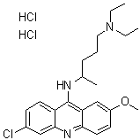 结构式 CAS# 69-05-6, 奎纳克林二盐酸盐; 阿的平盐酸盐