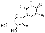 structure of CAS# 69123-97-3, 5-Bromo-1-(2-deoxy-2-fluoro-beta-D-arabinofuranosyl)-2,4(1H,3H)-pyrimidinedione