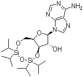 结构式 CAS# 69304-45-6, 3,5-O-(1,1,3,3-四异丙基-1,3-二硅氧烷)腺苷