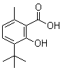 structure of CAS# 6934-03-8, 3-(1,1-Dimethylethyl)-2-hydroxy-6-methylbenzoic acid;3-tert-Butyl-2-hydroxy-6-methylbenzoic acid; 3-tert-Butyl-6-methylsalicylic acid