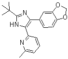 structure of CAS# 694433-59-5, 2-[4-(1,3-Benzodioxol-5-yl)-2-(tert-butyl)-1H-imidazol-5-yl]-6-methylpyridine