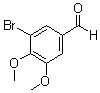 structure of CAS# 6948-30-7, 3-Bromo-4,5-dimethoxybenzaldehyde;3,4-Dimethoxy-5-bromobenzaldehyde; 5-Bromo-3,4-dimethoxybenzaldehyde; 5-Bromoveratraldehyde; NSC 55757