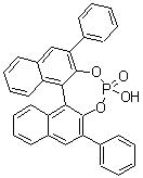 structure of CAS# 695162-86-8, (11bR)-4-Hydroxy-2,6-diphenyl-dinaphtho[2,1-d:1',2'-f][1,3,2]dioxaphosphepin 4-oxide;(R)-3,3'-Diphenyl-1,1'-binaphthalene-2,2'-diyl hydrogen phosphate