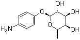 结构式 CAS# 69936-58-9, 4-氨基苯基 6-脱氧-beta-L-吡喃半乳糖苷