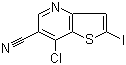 结构式 CAS# 700844-17-3, 7-氯-2-碘噻吩并[3,2-b]吡啶-6-甲腈