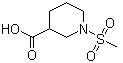结构式 CAS# 702670-29-9, 1-(甲基磺酰基)-3-哌啶羧酸