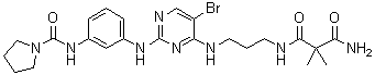 结构式 CAS# 702676-93-5, N1-[3-[[5-溴-2-[[3-[(1-吡咯烷基羰基)氨基]苯基]氨基]-4-嘧啶基]氨基]丙基]-2,2-二甲基丙烷二酰胺