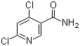 structure of CAS# 70593-57-6, 4,6-Dichloronicotinamide;4,6-Dichloro-3-pyridinecarboxamide