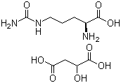 structure of CAS# 70796-17-7, Citrulline malate;Stimol; l-Citrulline dl-malate; N5-(Aminocarbonyl)-L-Ornithine 2-hydroxybutanedioate