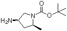 结构式 CAS# 708274-46-8, 4-氨基-2-甲基-1-(2S,4R)-吡咯烷羧酸叔丁酯