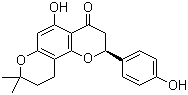 结构式 CAS# 70897-14-2, 二氢柠檬黄烷酮; (S)-2,3,9,10-四氢-5-羟基-2-(4-羟基苯基)-8,8-二甲基-4H,8H-苯并[1,2-b:3,4-b']二吡喃-4-酮