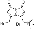 structure of CAS# 71418-45-6, 5-(Bromomethyl)-N,N,N,2,6-pentamethyl-1,7-dioxo-1H,7H-pyrazolo[1,2-a]pyrazole-3-methanaminium bromide;Bromobimane q; Thiolyte MQ