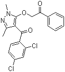 structure of CAS# 71561-11-0, Pyrazoxyfen;2-(4-(2,4-Dichlorobenzoyl)-1,3-dimethylpyrazol-5-yloxy)acetophenone