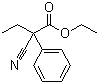 structure of CAS# 718-71-8, Ethylphenylcyano-acetic acid ethyl ester;(R,S)-2-Cyano-2-phenyl-butyric acid ethyl ester