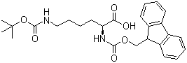 structure of CAS# 71989-26-9, N-Fmoc-N'-Boc-L-Lysine;Nalpha-(9-Fluorenylmethoxycarbonyl)-nepsilon-(tert-butoxycarbonyl)-L-lysine