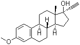 structure of CAS# 72-33-3, Mestranol;Ethynylestradiol 3-methyl ether; 17a-Ethynyl-1,3,5(10)-estratriene-3,17b-diol 3-methyl ether