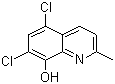 structure of CAS# 72-80-0, Chlorquinaldol;5,7-Dichloro-8-hydroxyquinaldine; 5,7-Dichloro-8-quinaldinol