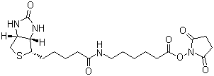 结构式 CAS# 72040-63-2, 生物素化-epsilon-氨基己酸-N-羟基丁二酰亚胺活化酯