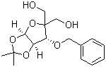 structure of CAS# 72261-44-0, 4-(Hydroxymethyl)-1,2-O-isopropylidene-3-O-benzyl-beta-L-threo-pentofuranose