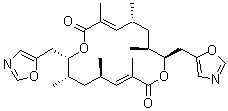 structure of CAS# 72263-05-9, Conglobatin;(3E,5R,7S,8S,11E,13R,15S,16S)-3,5,7,11,13,15-Hexamethyl-8,16-bis(5-oxazolylmethyl)-1,9-dioxacyclohexadeca-3,11-diene-2,10-dione; FW-04-806