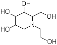 结构式 CAS# 72432-03-2, 米格列醇; 米各尼醇; 1-(2-羟乙基)-2-(羟甲基)-3,4,5-哌啶三醇