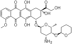 结构式 CAS# 72496-41-4, 吡柔比星