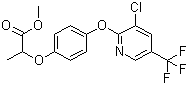 结构式 CAS# 72619-32-0, 高效氟吡甲禾灵; 2-[4-(3-氯-5-三氟甲基-2-吡啶氧基)苯氧基]丙酸甲酯