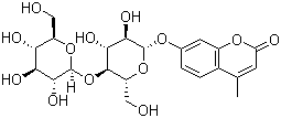 structure of CAS# 72626-61-0, 4-Methylumbelliferyl beta-D-cellobioside;7-[(4-O-beta-D-Glucopyranosyl-beta-D-glucopyranosyl)oxy]-4-methyl-2H-1-benzopyran-2-one