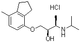 structure of CAS# 72795-01-8, ICI 118551 hydrochloride;(2R,3R)-rel-1-[(2,3-Dihydro-7-methyl-1H-inden-4-yl)oxy]-3-[(1-methylethyl)amino]-2-butanol hydrochloride (1:1)