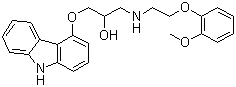 structure of CAS# 72956-09-3, Carvedilol;1-(9H-Carbozol-4-yloxy)-3-[[2-(2-methoxy phenoxy)ethyl] amino]-2-propanol