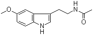 结构式 CAS# 73-31-4, 松果体素; 褪黑素; 褪黑色素; N-乙酰基-5-甲氧基色胺