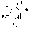 结构式 CAS# 73465-43-7, (2R,3R,4R,5R)-2-(羟甲基)-3,4,5-哌啶三醇盐酸盐