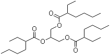 Glyceryl tri(2-ethylhexanoate) molecular structure (CAS 7360-38-5)