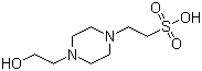 structure of CAS# 7365-45-9, HEPES;4-(2-Hydroxyethyl)-1-piperazineethanesulfonic acid; N-2-Hydroxyethylpiperazine-N'-2-ethanesulfonic acid; 2-[4-(2-Hydroxyethyl)-1-piperazine]ethanesulfonic acid
