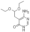 structure of CAS# 7400-06-8, 6-Amino-5-(2,2-diethoxyethyl)-4(3H)-pyrimidinone;6-Amino-5-(2,2-diethoxyethyl)pyrimidin-4-ol; NSC 59250